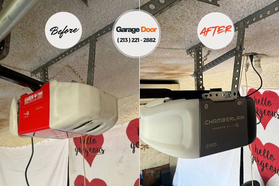 Before and after: garage door repair Gaylord, MI